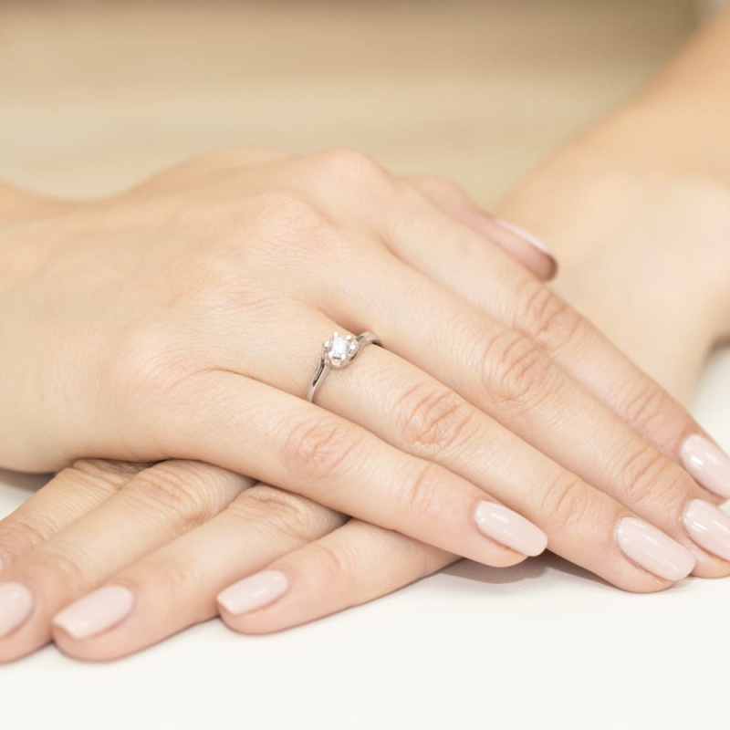 Pierścionek W163 Diament 0,30ct białe złoto