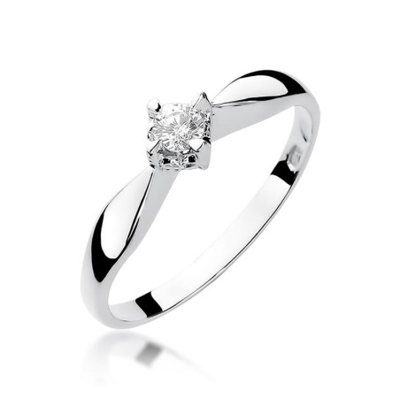 Pierścionek W171 Diament 0,12ct białe złoto