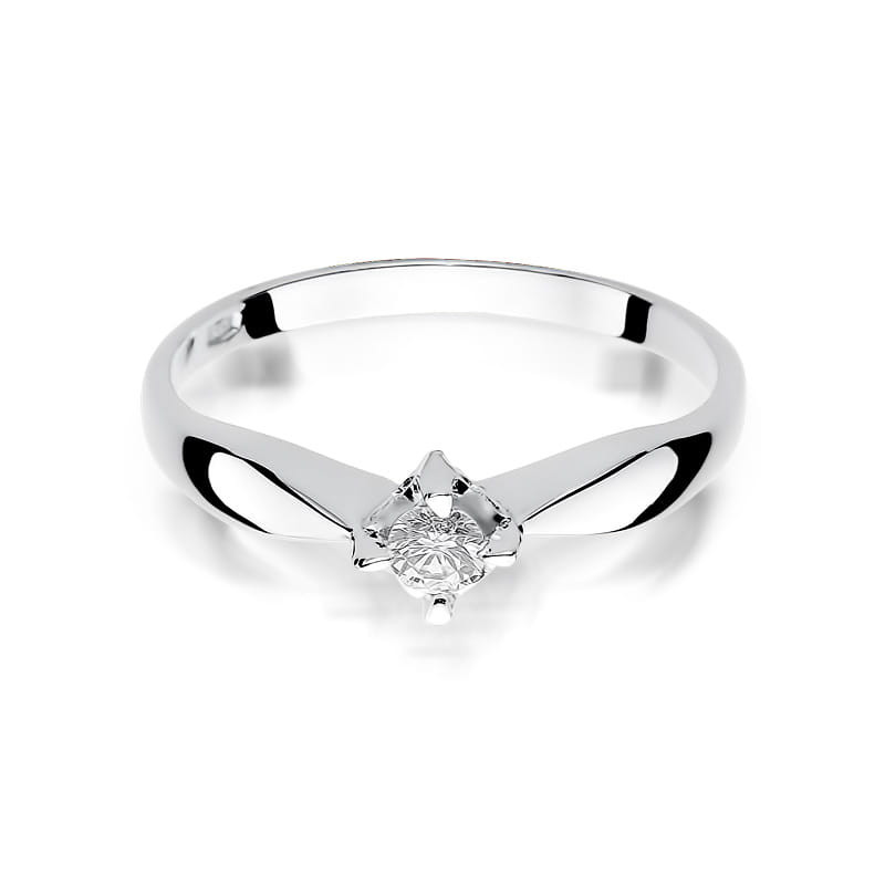 Pierścionek W171 Diament 0,12ct białe złoto
