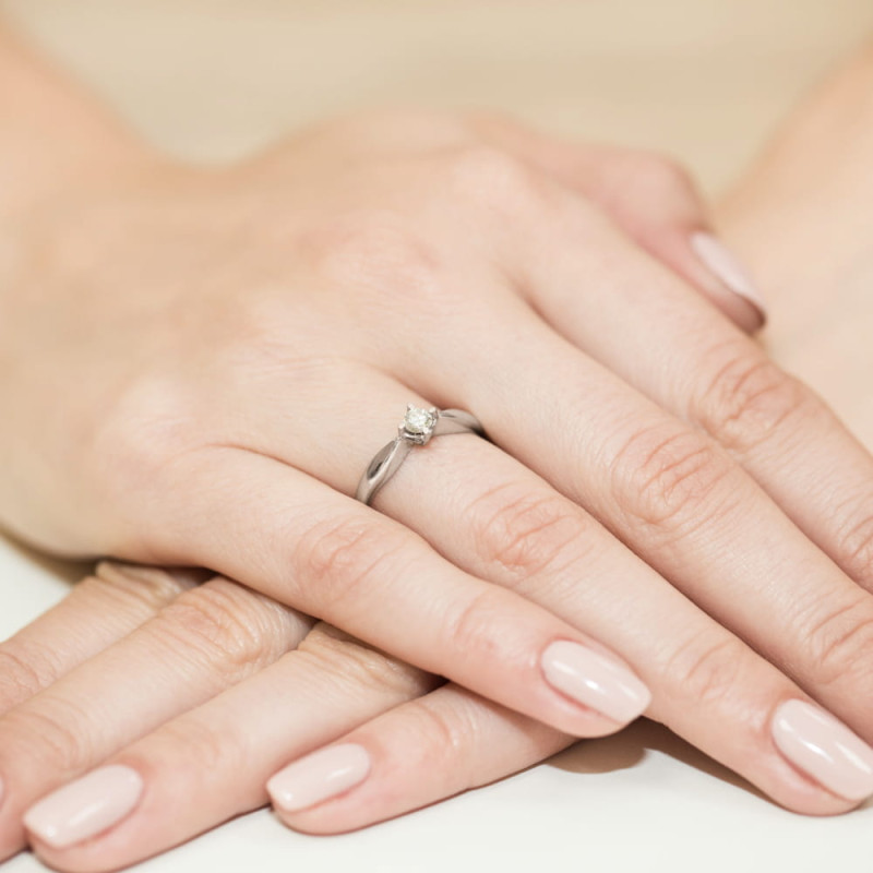 Pierścionek W171 Diament 0,12ct białe złoto
