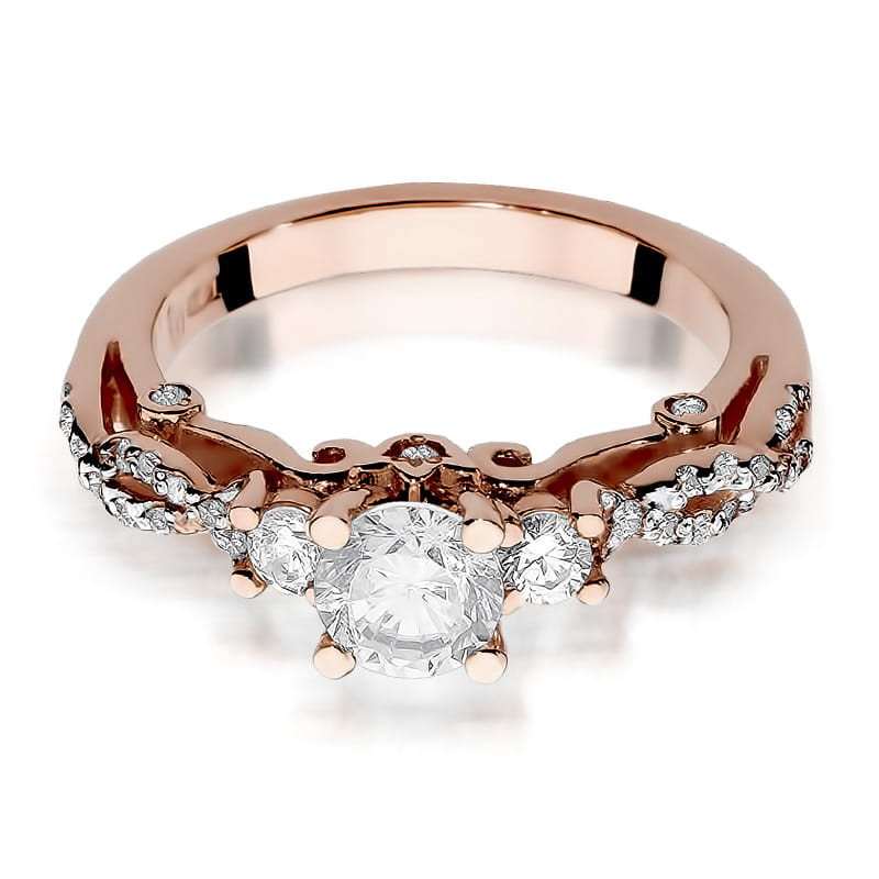 Pierścionek W023 Diament 0,70ct różowe złoto