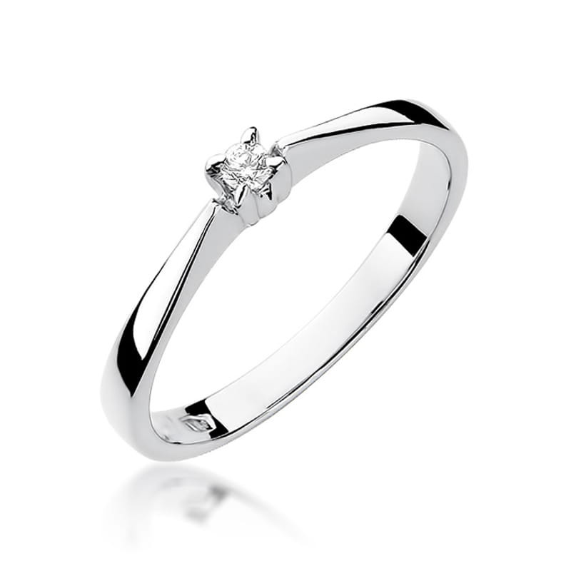 Pierścionek W175 Diament 0,03ct białe złoto
