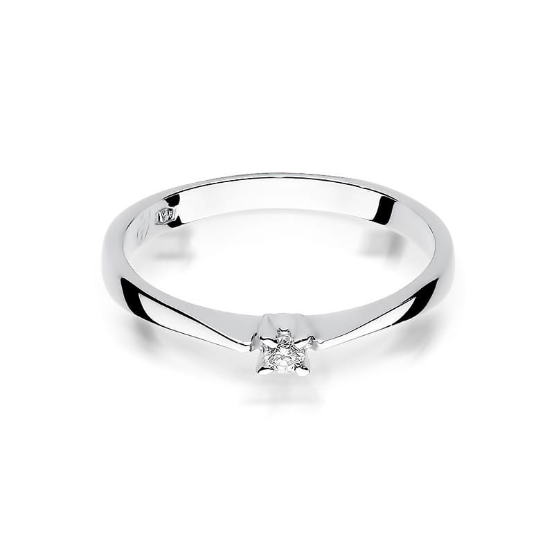 Pierścionek W175 Diament 0,03ct białe złoto