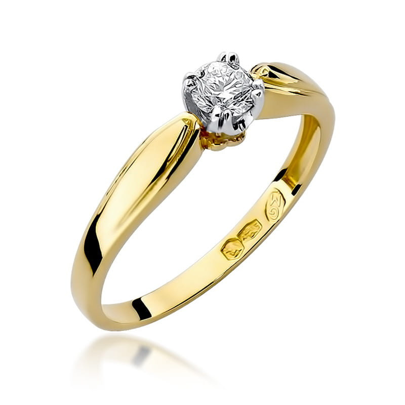 "Pierścionek W197 Diament 0,24ct - Żółte złoto | Daimana.pl"