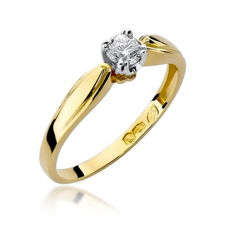 "Pierścionek W197 Diament 0,24ct - Żółte złoto | Daimana.pl"