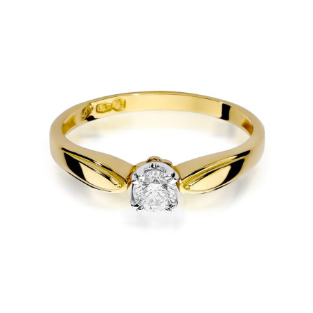"Pierścionek W197 Diament 0,24ct - Żółte złoto | Daimana.pl"