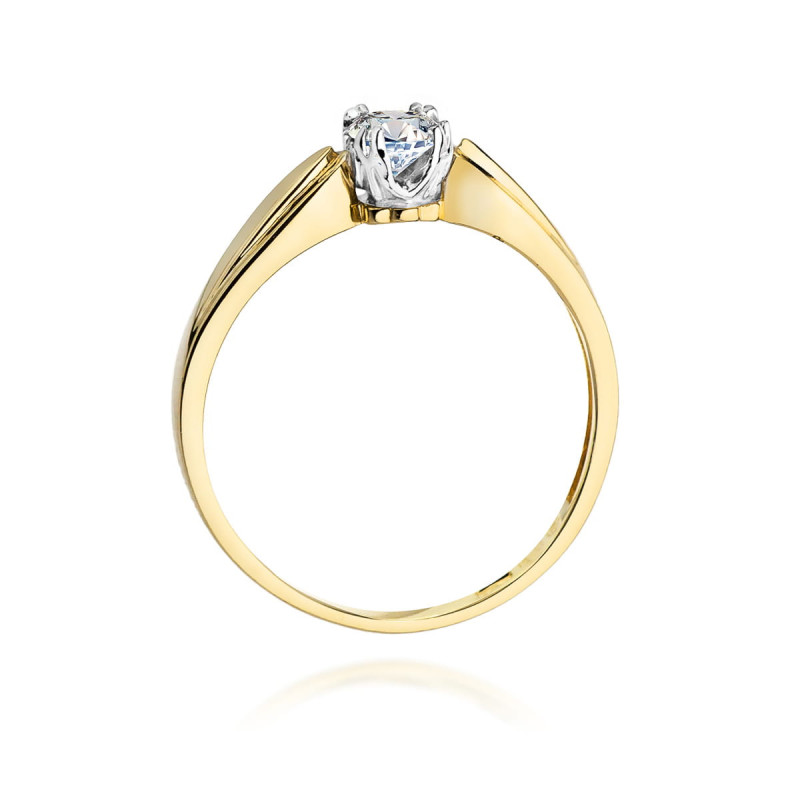 "Pierścionek W197 Diament 0,24ct - Żółte złoto | Daimana.pl"