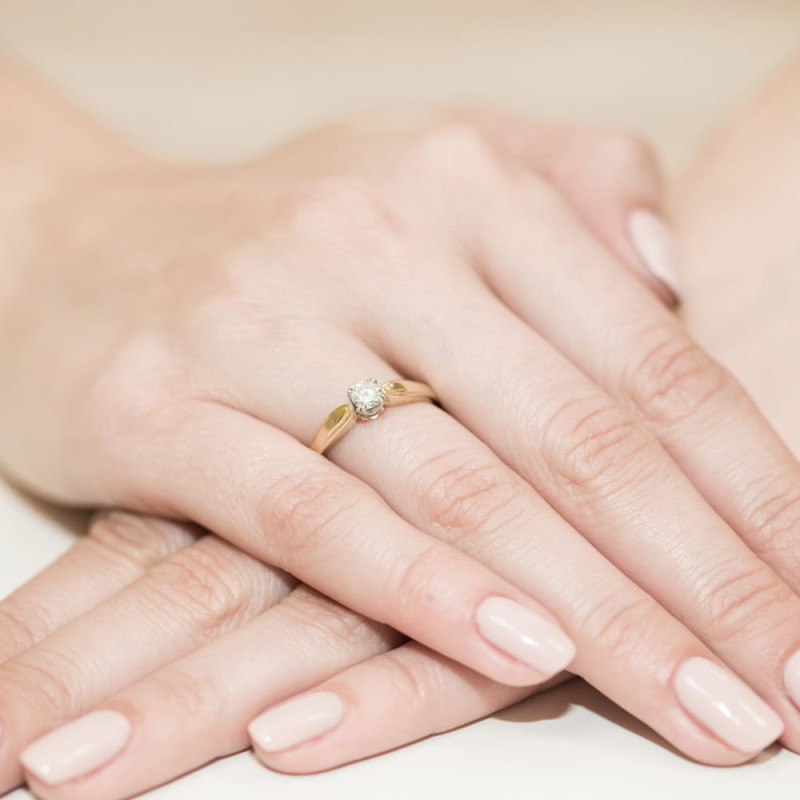 "Pierścionek W197 Diament 0,24ct - Żółte złoto | Daimana.pl"