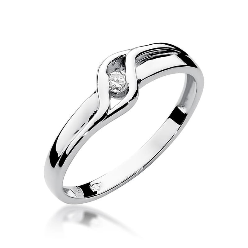 Pierścionek W178 Diament 0,04ct białe złoto