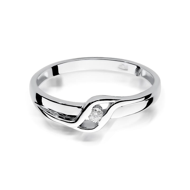 Pierścionek W178 Diament 0,04ct białe złoto
