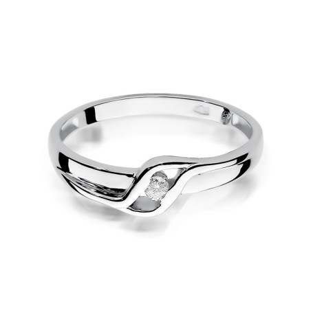 Pierścionek W178 Diament 0,04ct białe złoto
