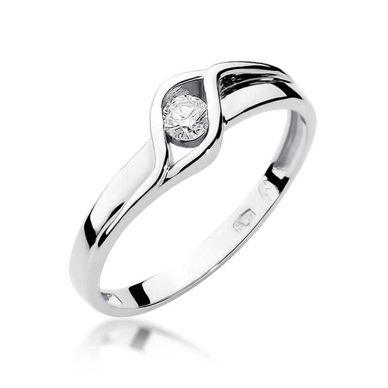Pierścionek W178 Diament 0,10ct białe złoto