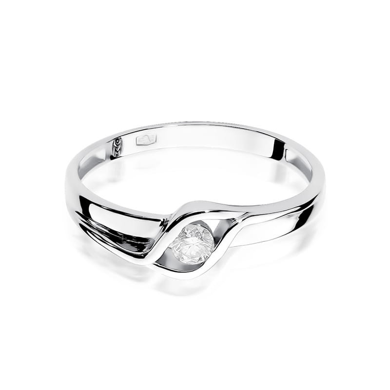 Pierścionek W178 Diament 0,10ct białe złoto