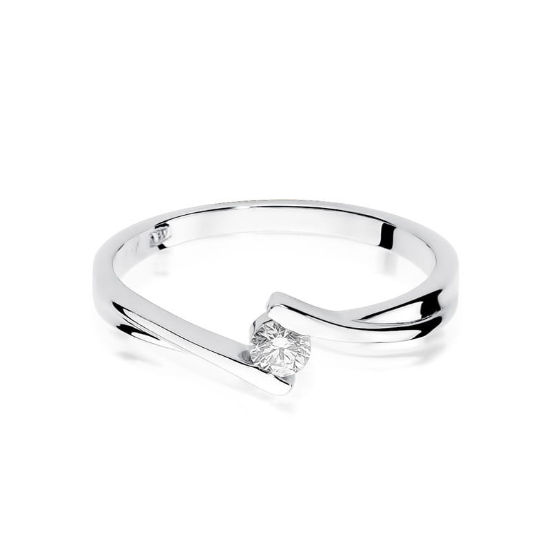 Pierścionek W180 Diament 0,10ct białe złoto