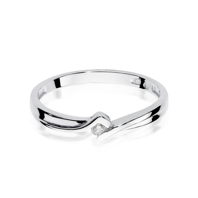 Pierścionek W181 Diament 0,04ct białe złoto