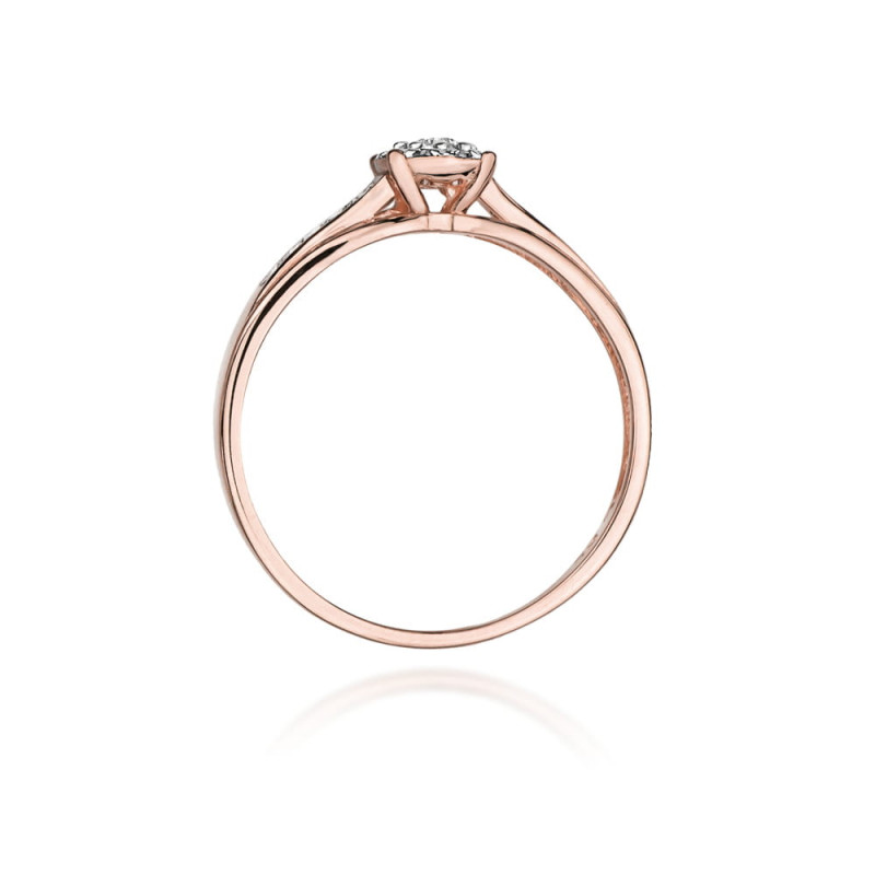 Pierścionek W034 Diament 0,04ct różowe złoto