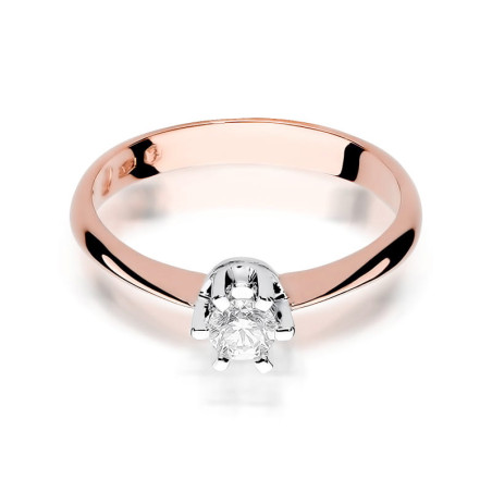 Pierścionek W036 Diament 0,23ct różowe złoto
