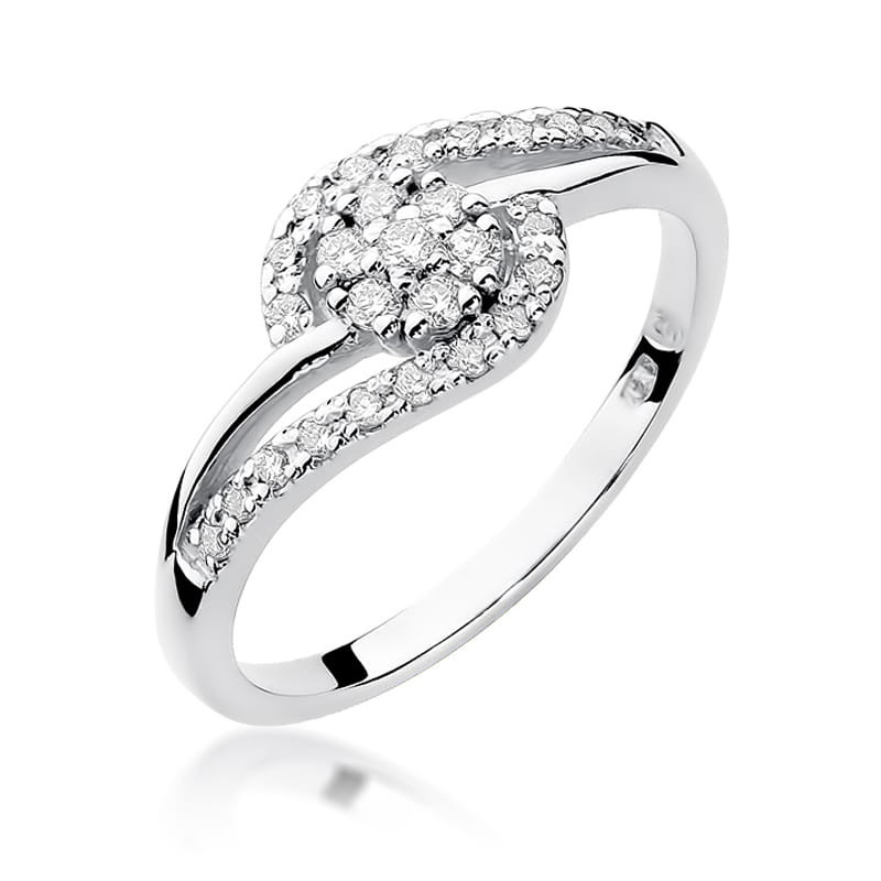 Pierścionek W184 Diament 0,10ct białe złoto