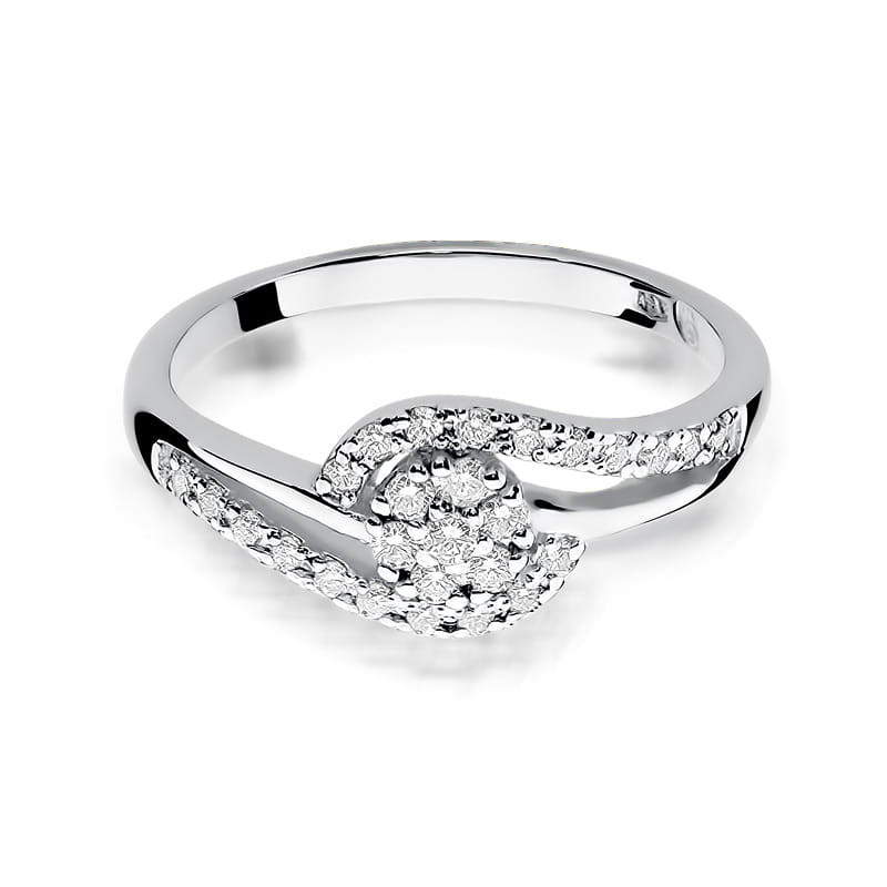 Pierścionek W184 Diament 0,10ct białe złoto