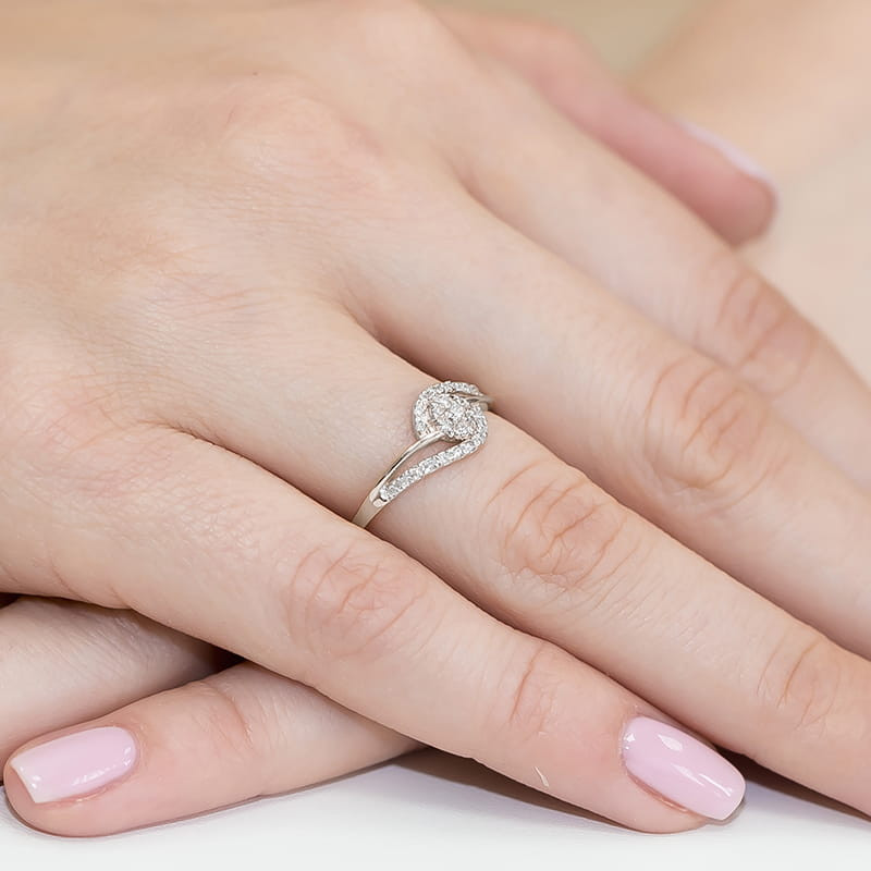 Pierścionek W184 Diament 0,10ct białe złoto