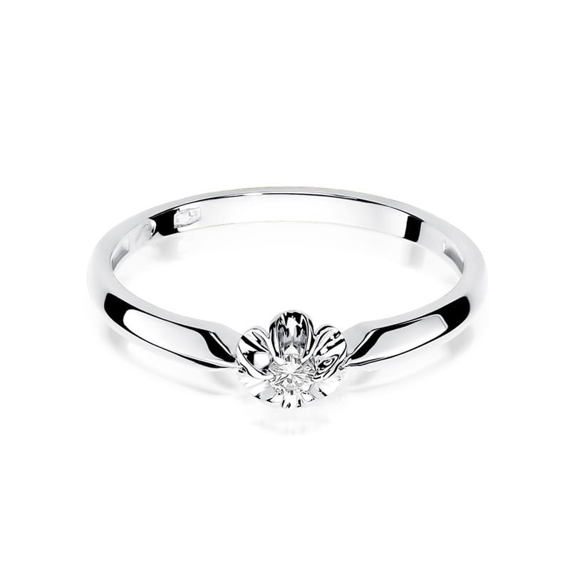 Pierścionek W187 Diament 0,04ct białe złoto