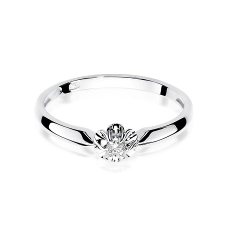 Pierścionek W187 Diament 0,04ct białe złoto