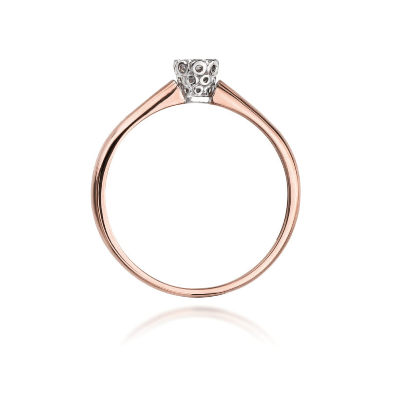 Pierścionek W042 Diament 0,13ct różowe złoto