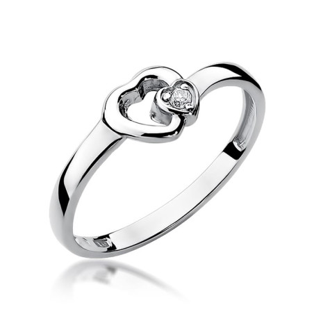 Pierścionek W188 Diament 0,02ct białe złoto