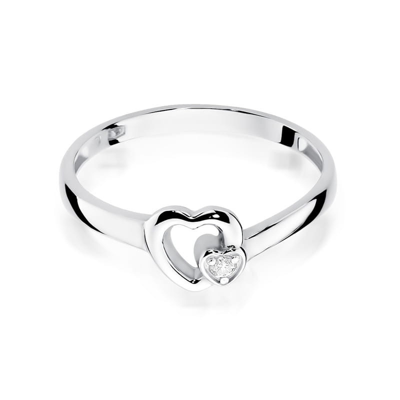Pierścionek W188 Diament 0,02ct białe złoto