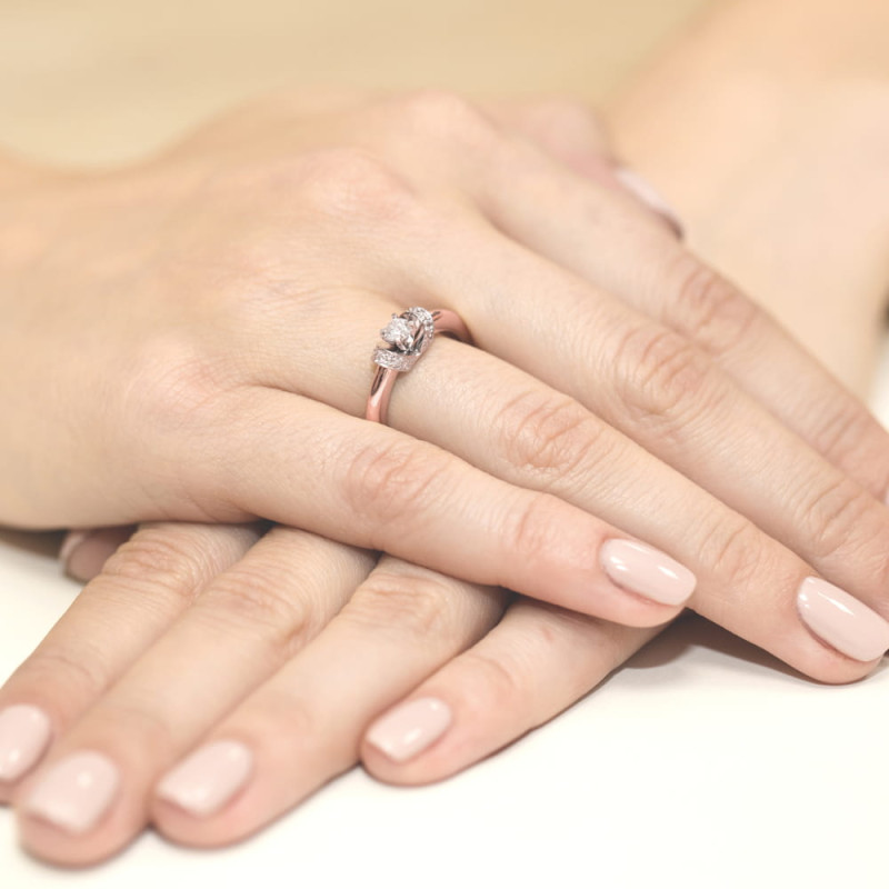 Pierścionek W043 Diament 0,24ct różowe złoto