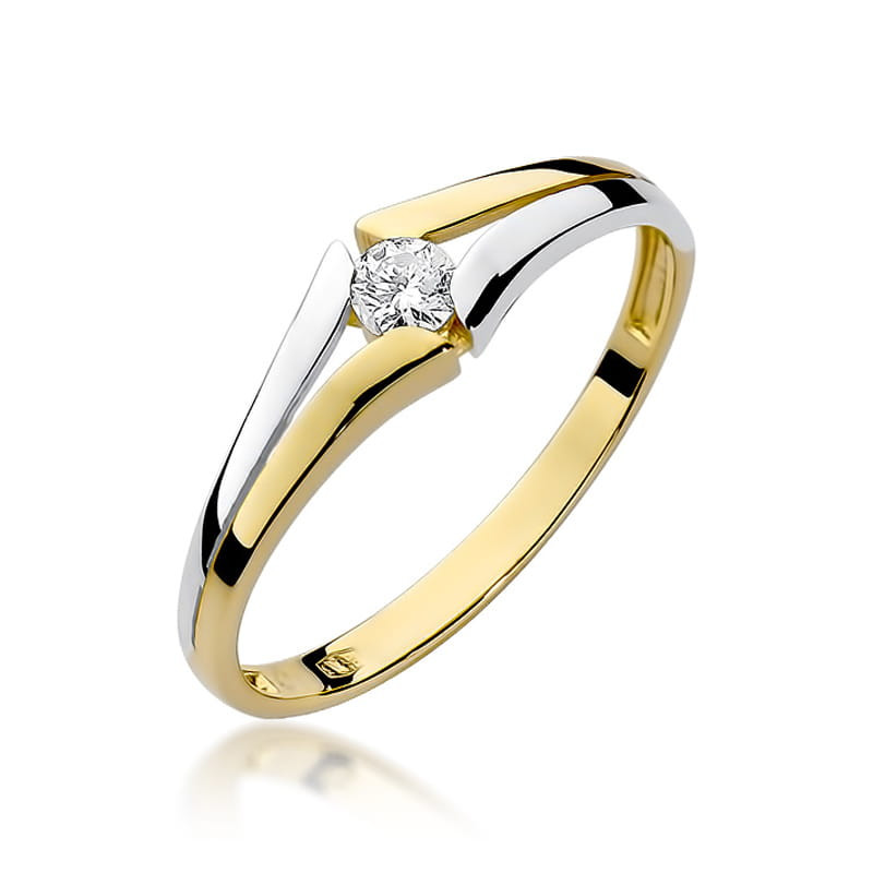 "Pierścionek W207 Diament 0,08ct żółte złoto - Daimana.pl | Eleg