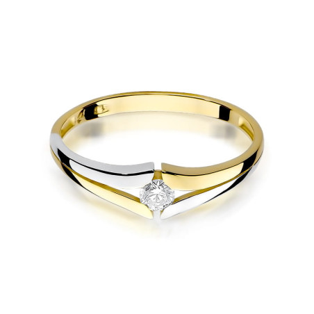 "Pierścionek W207 Diament 0,08ct żółte złoto - Daimana.pl | Eleg
