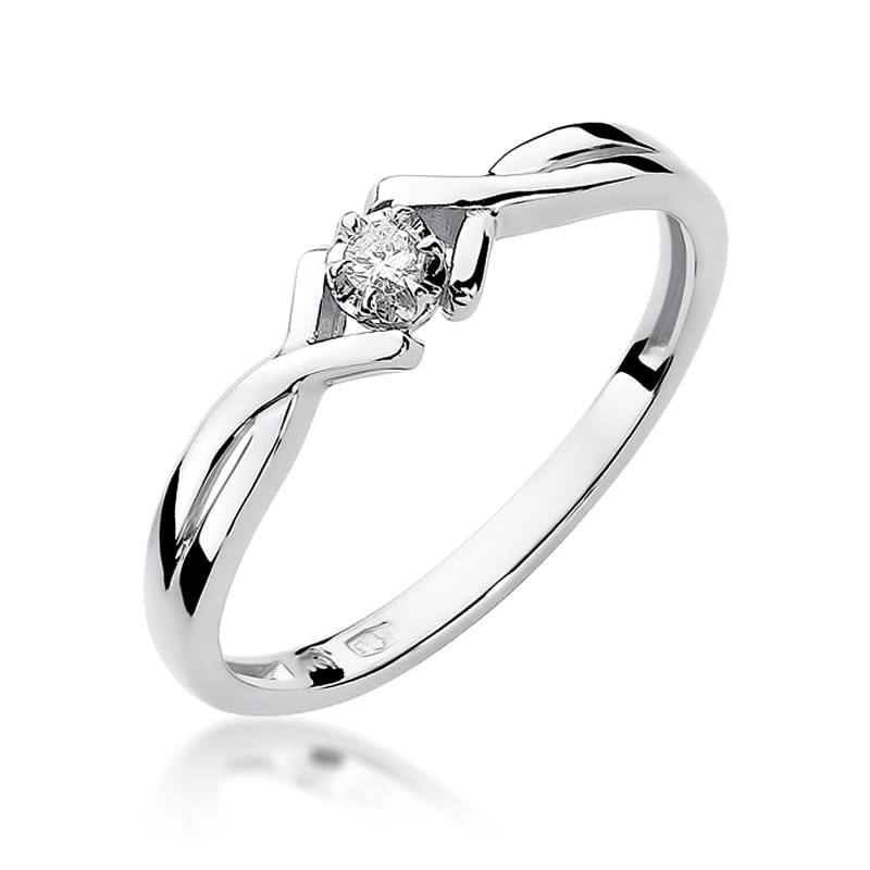 Pierścionek W190 Diament 0,04ct białe złoto