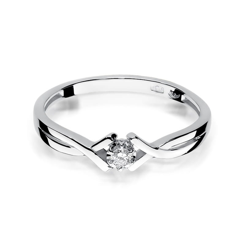 Pierścionek W190 Diament 0,04ct białe złoto