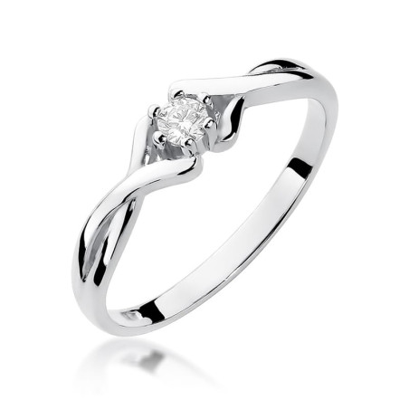Pierścionek W190B Diament 0,08ct białe złoto