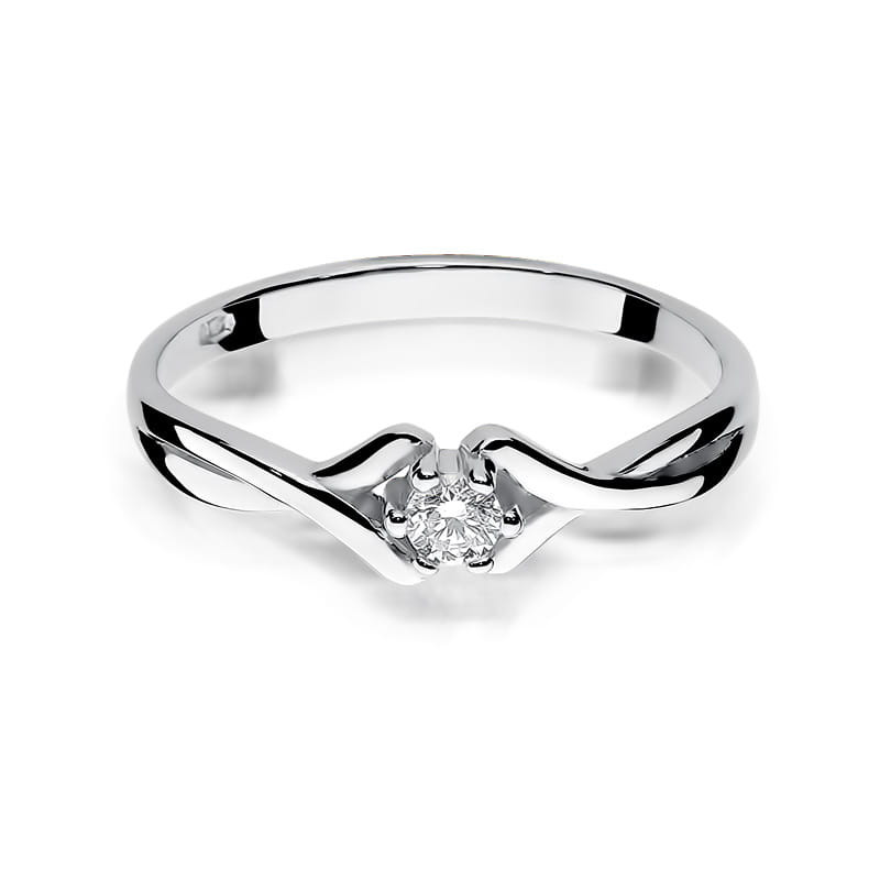 Pierścionek W190B Diament 0,10ct białe złoto