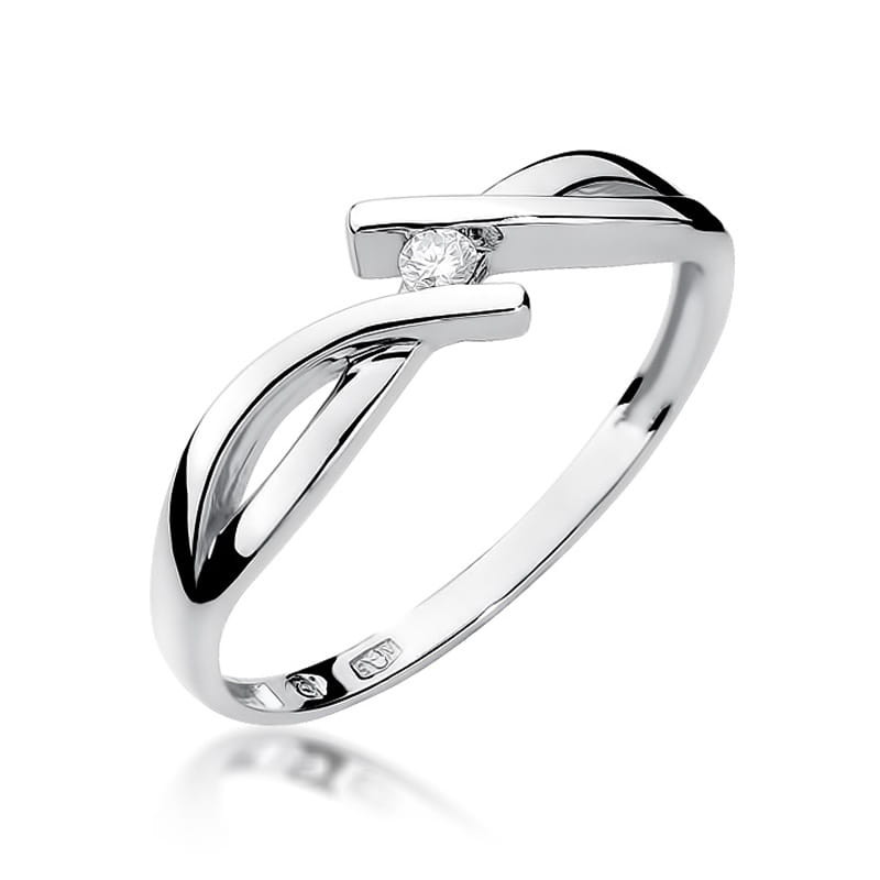 Pierścionek W191 Diament 0,04ct białe złoto