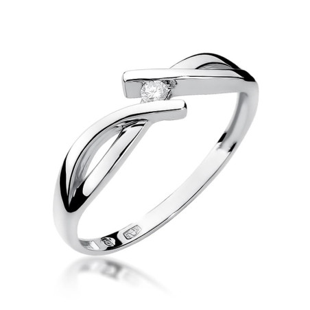 Pierścionek W191 Diament 0,04ct białe złoto