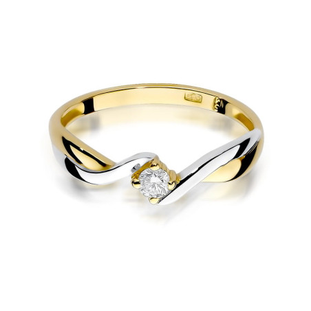 "Pierścionek W208 Diament 0,10ct | Żółte złoto Daimana.pl"