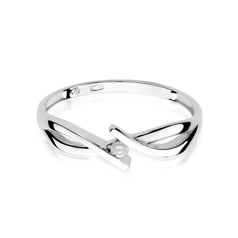 Pierścionek W191 Diament 0,04ct białe złoto