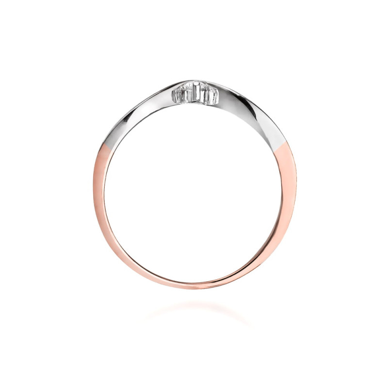 Pierścionek W051 Diament 0,04ct różowe złoto