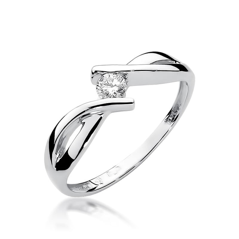 Pierścionek W191B Diament 0,10ct białe złoto