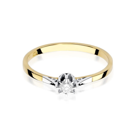 "Pierścionek W209 Diament 0,08ct żółte złoto - Daimana.pl | Najw