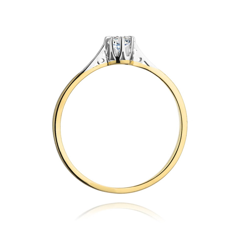 "Pierścionek W209 Diament 0,08ct żółte złoto - Daimana.pl | Najw