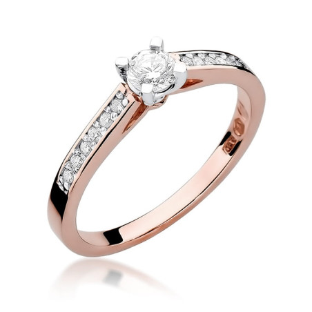 Pierścionek W052 Diament 0,30ct różowe złoto