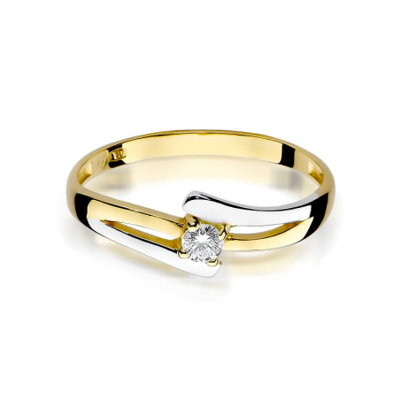 "Pierścionek W210 z diamentem 0,08ct w żółtym złocie - Daimana.p