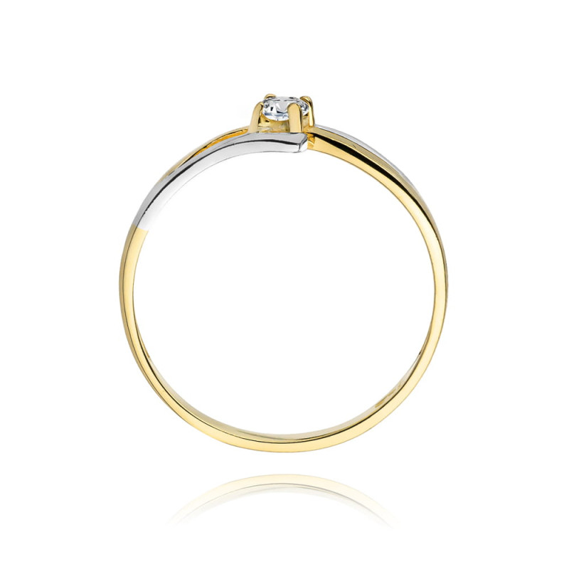 "Pierścionek W210 z diamentem 0,08ct w żółtym złocie - Daimana.p