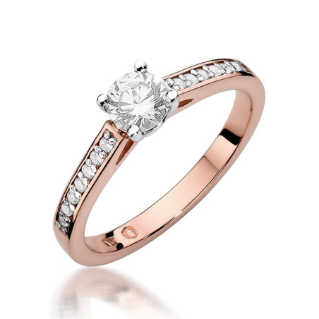 Pierścionek W052 Diament 0,50ct różowe złoto