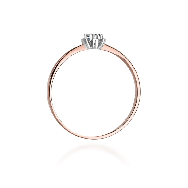 Pierścionek W053 Diament 0,10ct różowe złoto