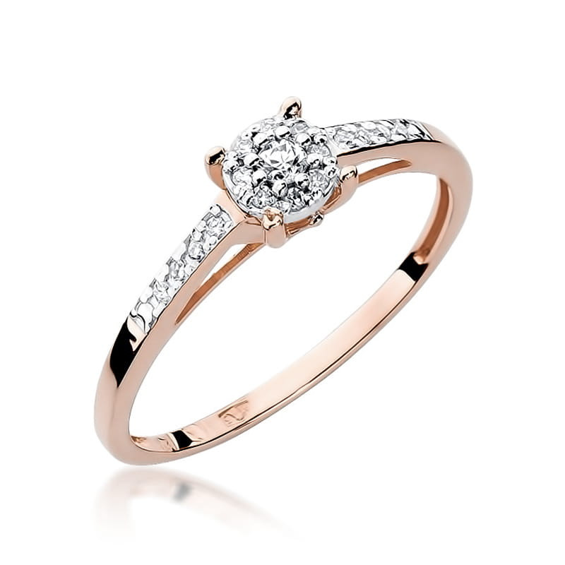 Pierścionek W055 Diament 0,04ct różowe złoto